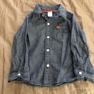 Long sleeve, denim button down shirt for Infant